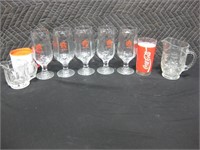 5-Coors glasses, Coca~Cola, Water Pitcher