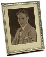 Charlie Chaplin Autographed Paper Photo, Framed.