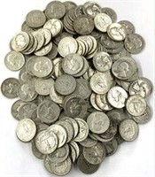 Lot of 175 Silver Quarters, Mostly Washington.
