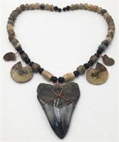 Necklace Ammonites & Megalodon Shark Tooth.