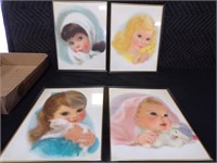 Set of 4 framed Cutie Pie pictures (11x14)