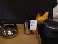 Tea pot, Thermos, stew pot & Chicken