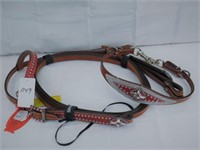 BRIDLE & WITHER STRAP RED & BLUE BLING 73203