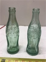 2 vintage Coca-Cola glass bottles