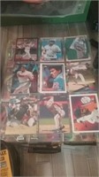Large group of pages of baseball cards