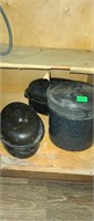 Black Enamelware roasting Pans and Stock Pot