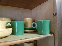 Green & Yellow Fiesta Coffee Cups & Saucers