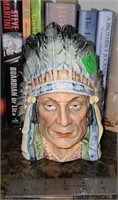 Native American Indian Chief Majolica Humidor