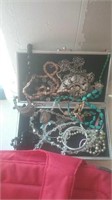 Small jewelry box of costume jewelry