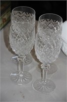 Lot of four Waterford Crystal goblets