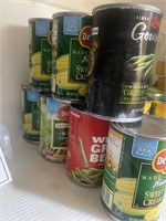 Lot of canned vegetables