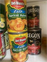 Lot of canned fruit
