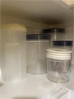 Lot of 5 plastic food storage canisters