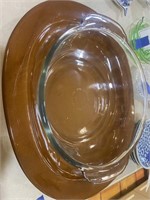 Ceramic serving plate, glass serving bowl