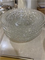 Set of 4 cut glass bowls