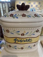Hand-painted "Biscotti" cookie jar