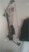 Compression bow and arrow set
