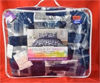 DOUBLE/QUEEN 3 PC COMFORTER SET - NAVY