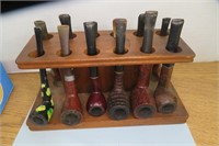 10 Vintage Pipes & Pipe Holder
