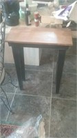 Natural wood top and painted base console table