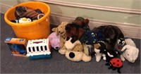 2 Totes of Stuffed Animal Plushies & Toys