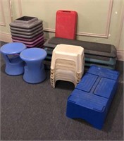 Large Lot of Step Stools & Step Aerobic Pieces