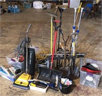 Lot of Various Tools - Vacuum, Shovels, Mop, etc..
