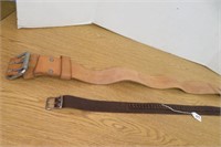 Leather Ammo Belt & Wide Leather Belt