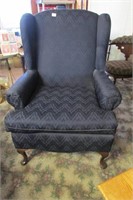 Navy Wingback Upholstered Chair