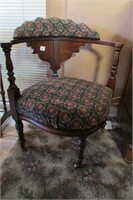 Nice Antique Eastlake Upholstered Corner Chair