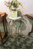 Brass and Marble Plant Stand