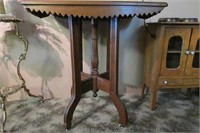 Kentucky Made Walnut Antique Ornate Accent Table
