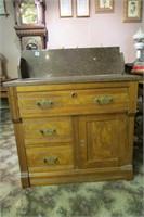 Antique Marble Top Wash Stand Walnut