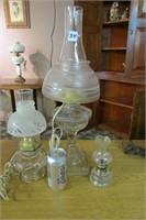 Lot-3 Glass Lamps -Electric and Oil