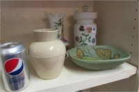 Lot- Pottery and Glass Pieces