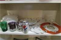 Lot -Serving trays, Plates, Glasses