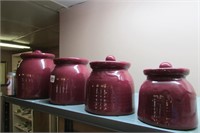 Bybee Cranberry Canister Set -1 missing top