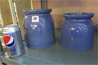 2 Bybee Blue Canisters w/missing lids