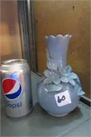 Bybee Robin Egg Blue Vase with Dogwoods