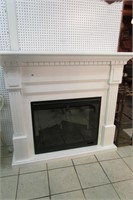 Large Electric White Fireplace