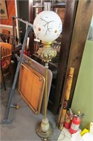 Antique Brass Electric Floor Lamp -Handpainted
