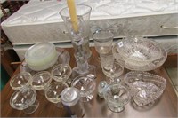 Lot- Asst. clear glass bowls, vases, etc