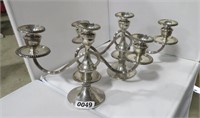 sterling candleabra w/candle stick base