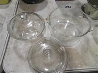 5 pcs pyrex - lids/bowls