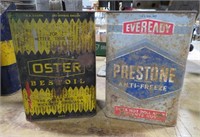 prestone & oster oil cans