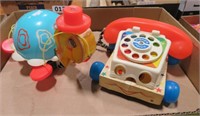 fisher price phone & turtle pull toys