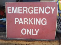 Emergency Parking Only Metal Sign