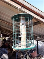 Cage Metal Bird Feeder w/ Plastic Bird Bonus