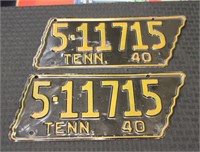 Set of 1940 TN license plates