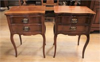 Pair of mahogany 2 drawer nightstands